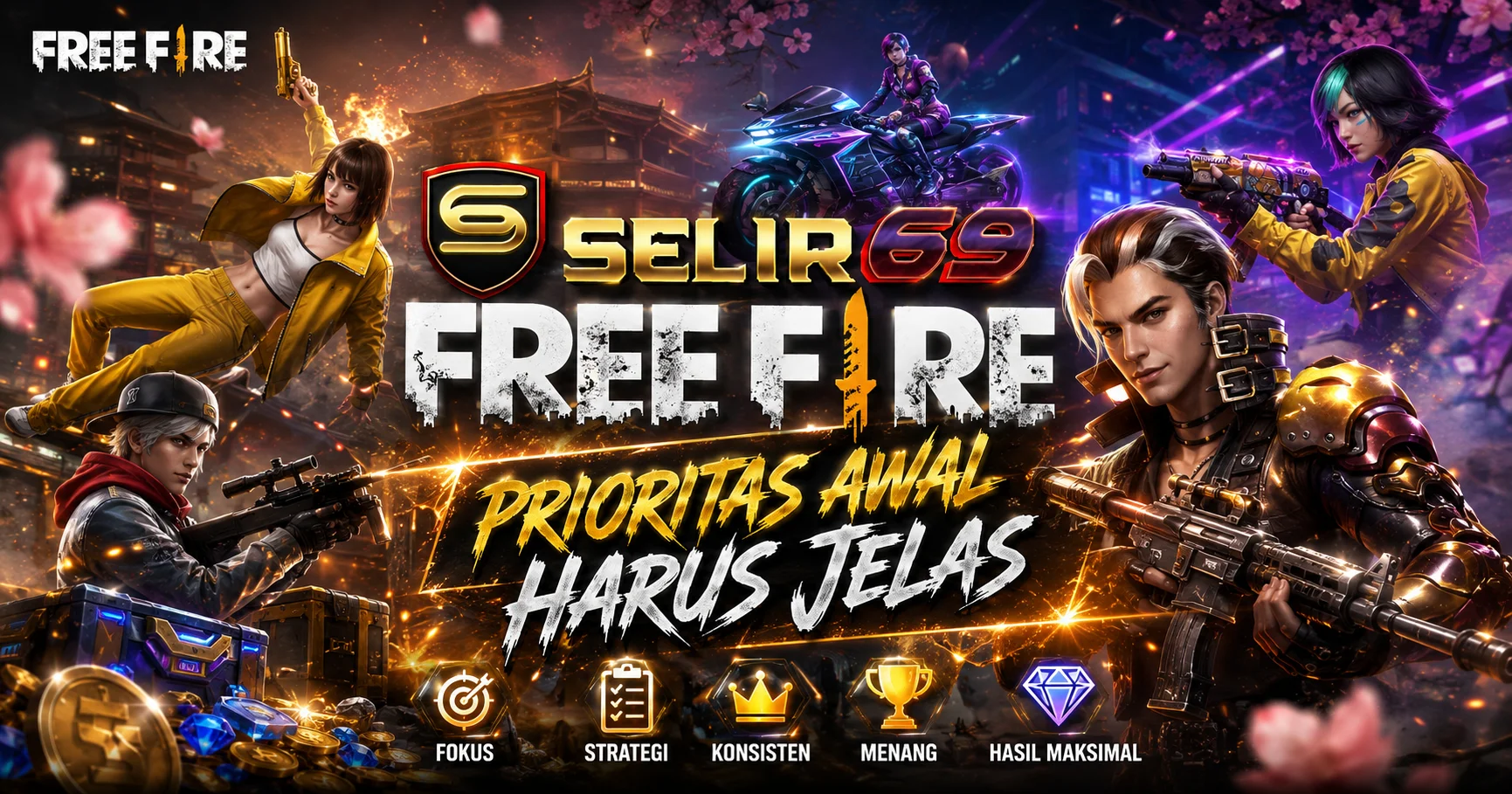 Ilustrasi safe zone, rotasi dan positioning pada Free Fire SELIR69