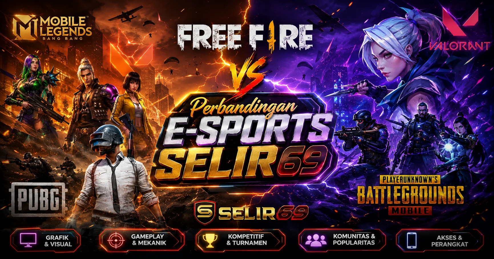 Visual perbandingan genre permainan E-Sports SELIR69