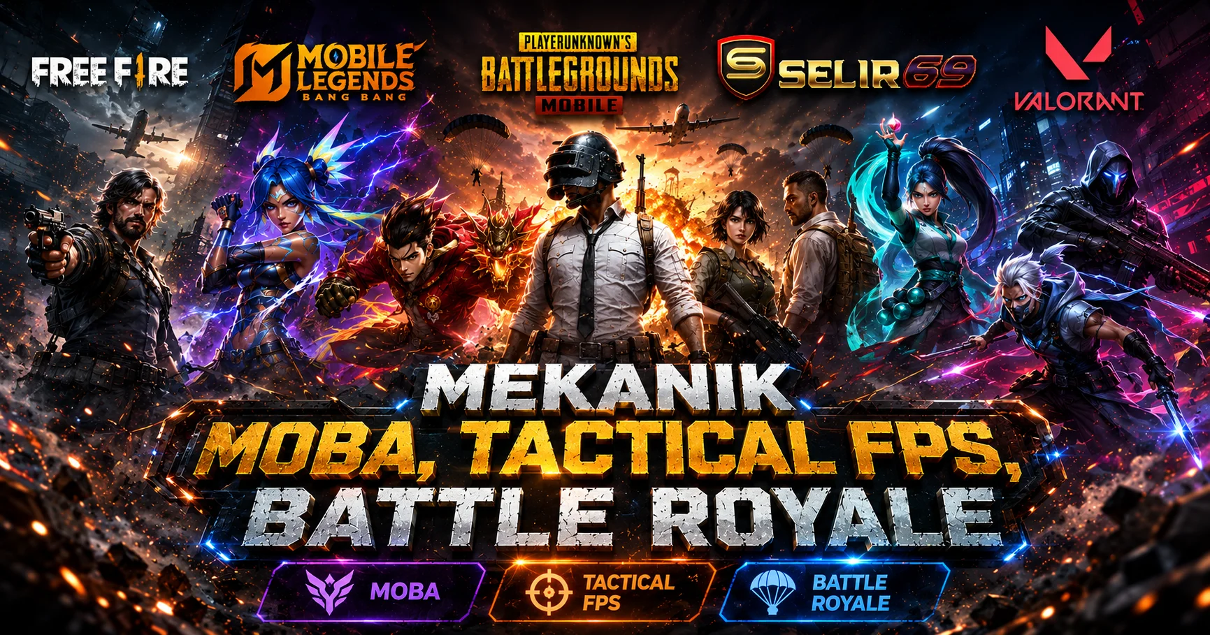 Ilustrasi perbedaan mekanik dan kontrol dalam berbagai genre eSports