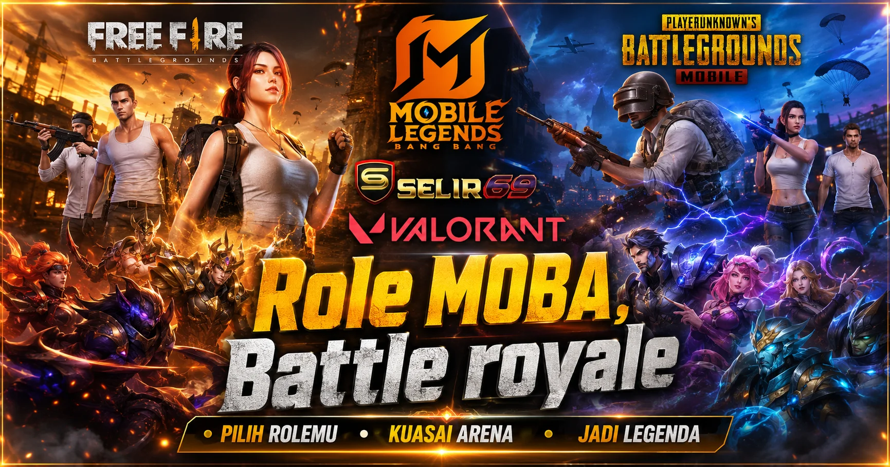 Ilustrasi kerja sama tim dan komunikasi pada MOBA, tactical FPS dan battle royale
