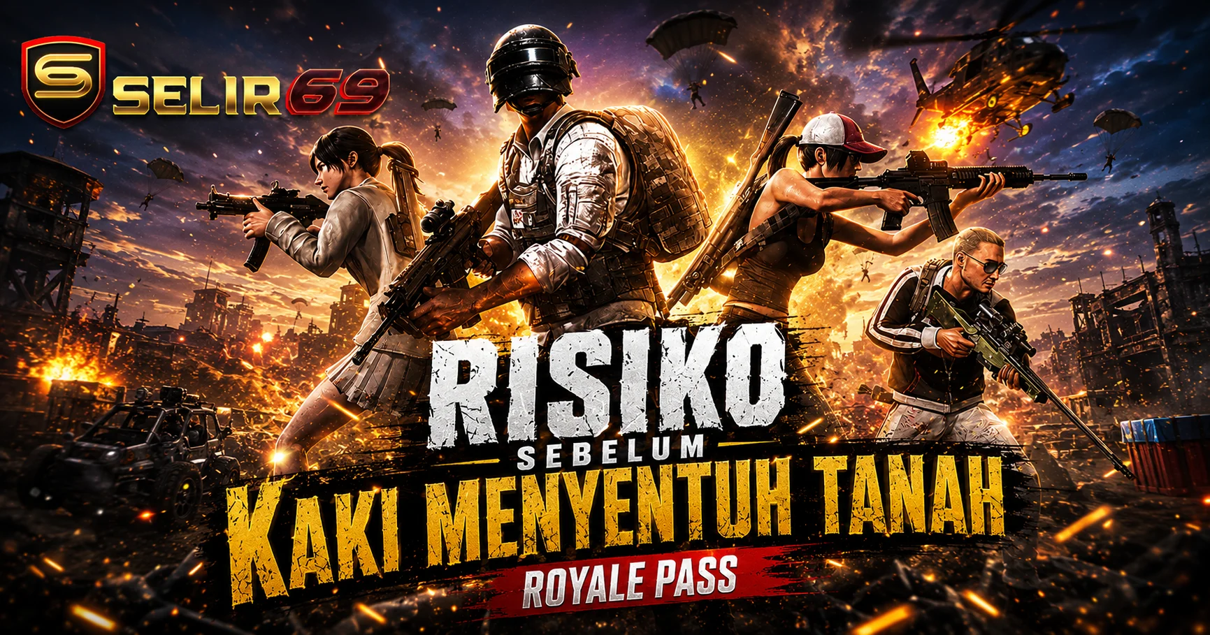 Ilustrasi landing dan looting pada PUBG Mobile SELIR69