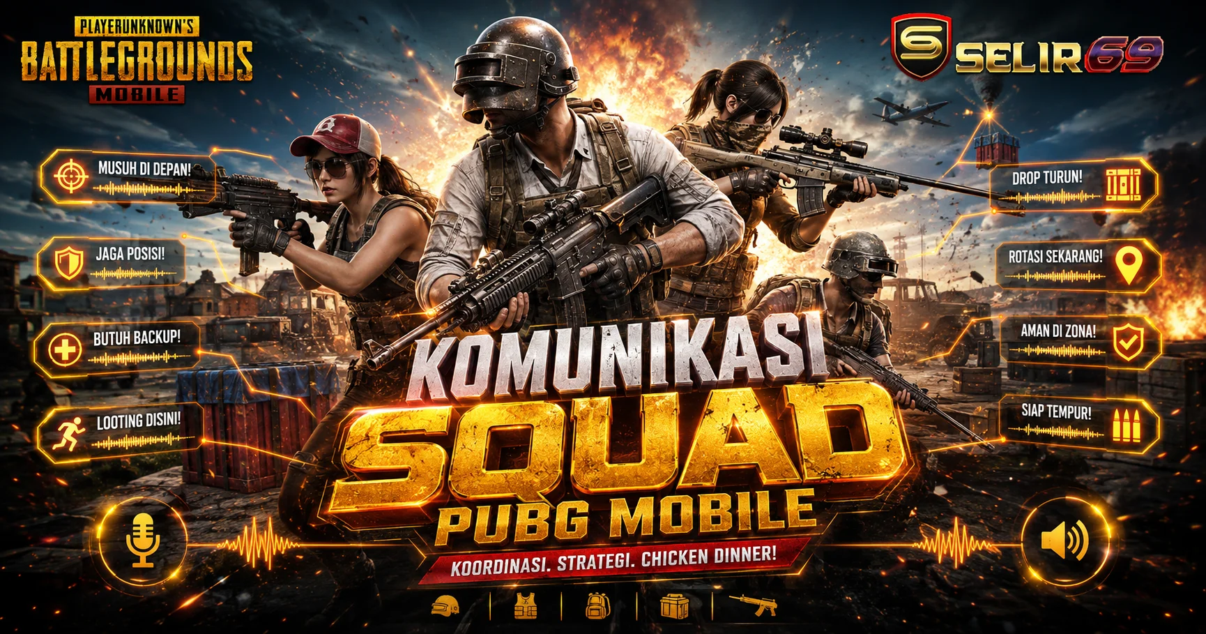 Ilustrasi fase akhir, compound dan squad positioning PUBG Mobile SELIR69